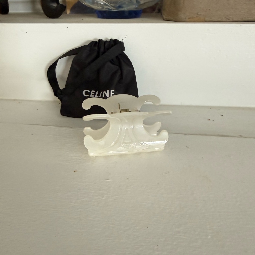 Celine Cream Pearlized Hair Claw Clip